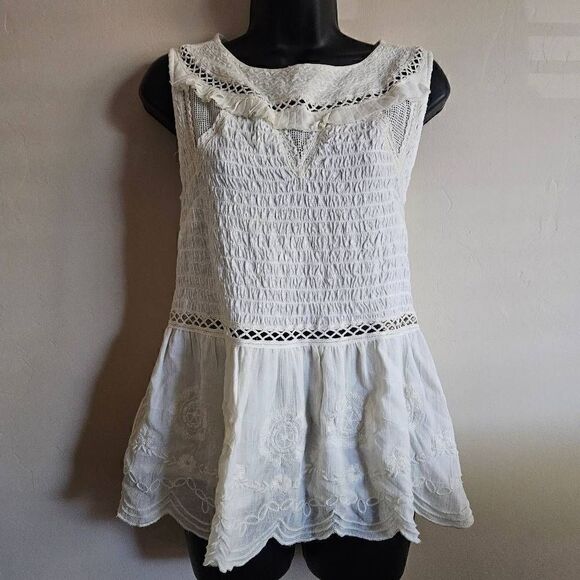 NWOT Anthropologie Meadow Rue Andorra Peplum Blouse - Picture 2 of 11